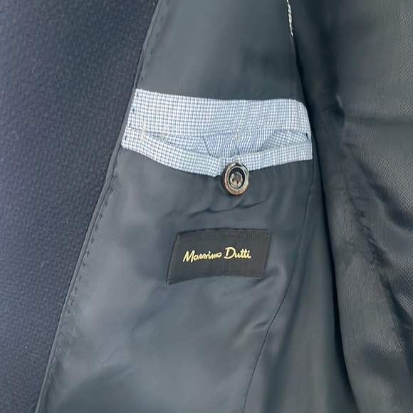 Massimo Dutti Men's Navy Cotton Blazer (US 36) - Picture 5 of 6
